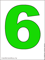 green digit Six picture for print