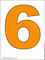 digit 6 orange color image