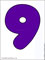 numeral digit 9 of violet color